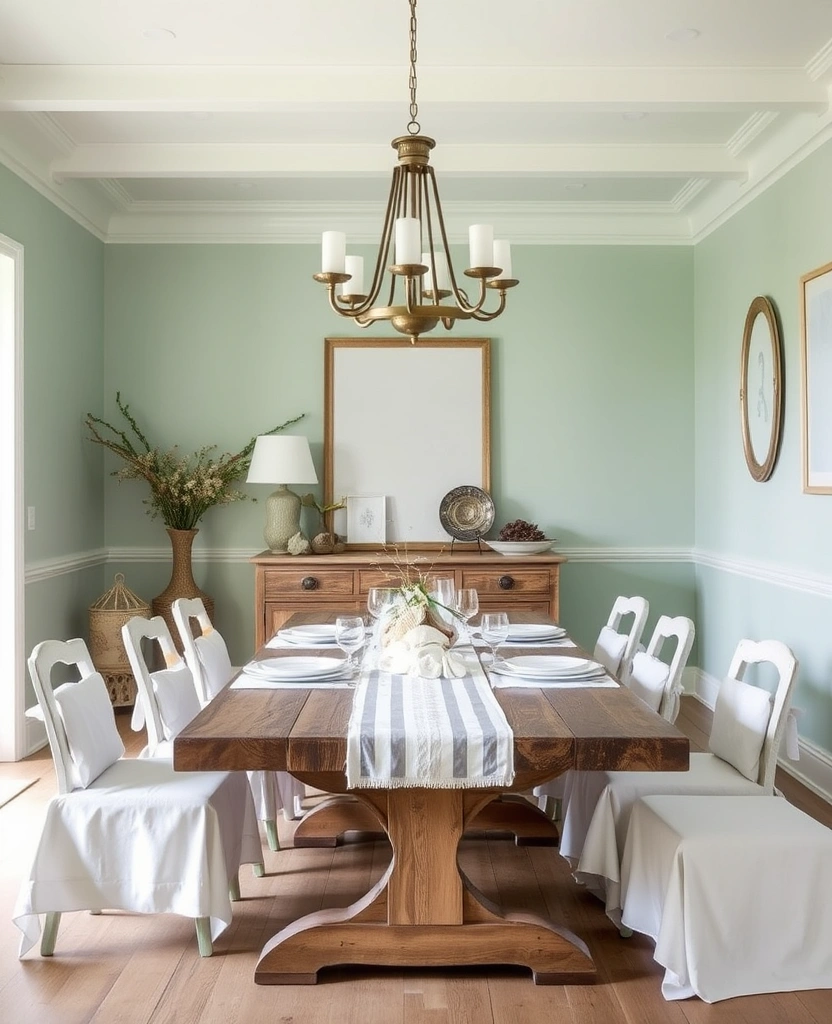 21 Best Paint Colors for Dining Room That Will Make You Want to Host Every Weekend! - 24. Soft Seafoam Green