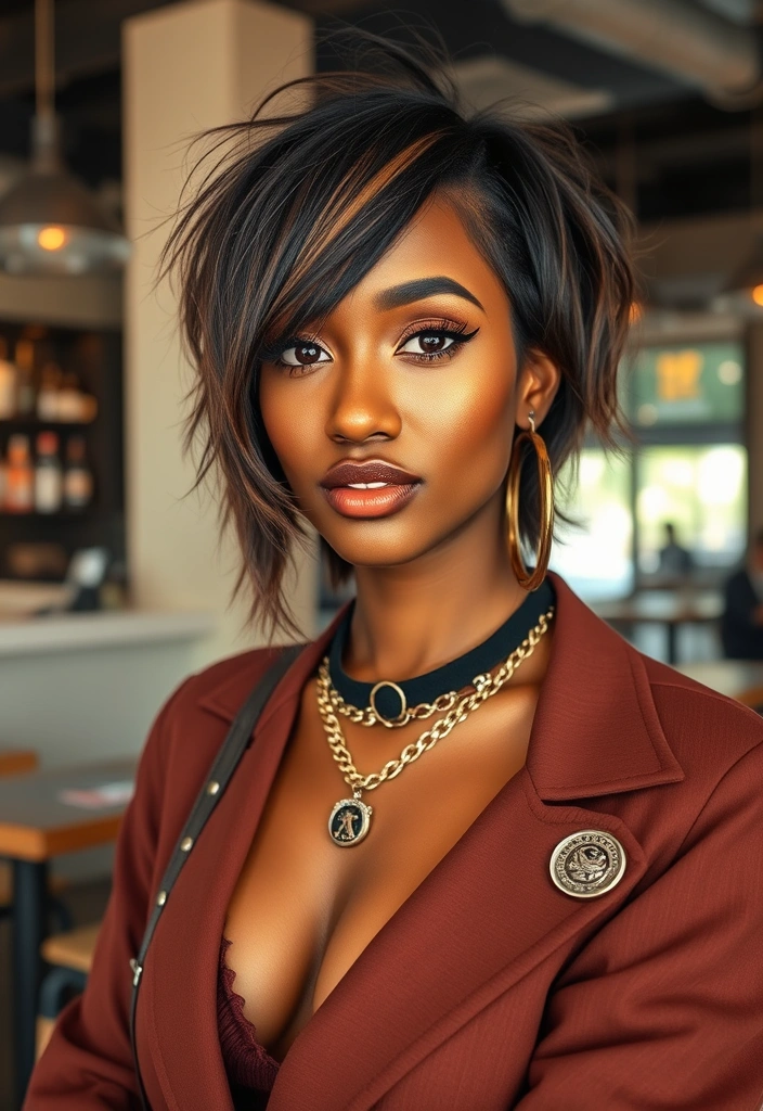 25 Elegant Short Bob Ideas for Black Women That Will Turn Heads! - 13. Shaggy Bob