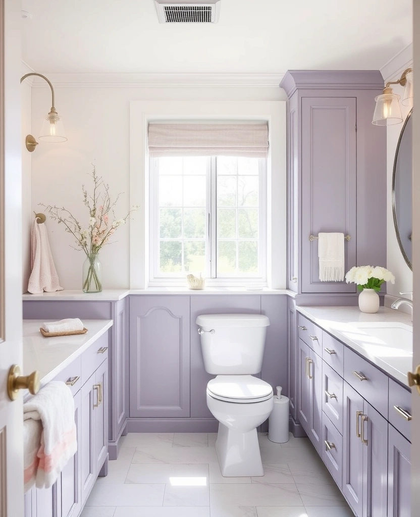 22 Best Paint Colors for Bathroom Cabinets That Will Transform Your Space! - 30. Lavender Gray