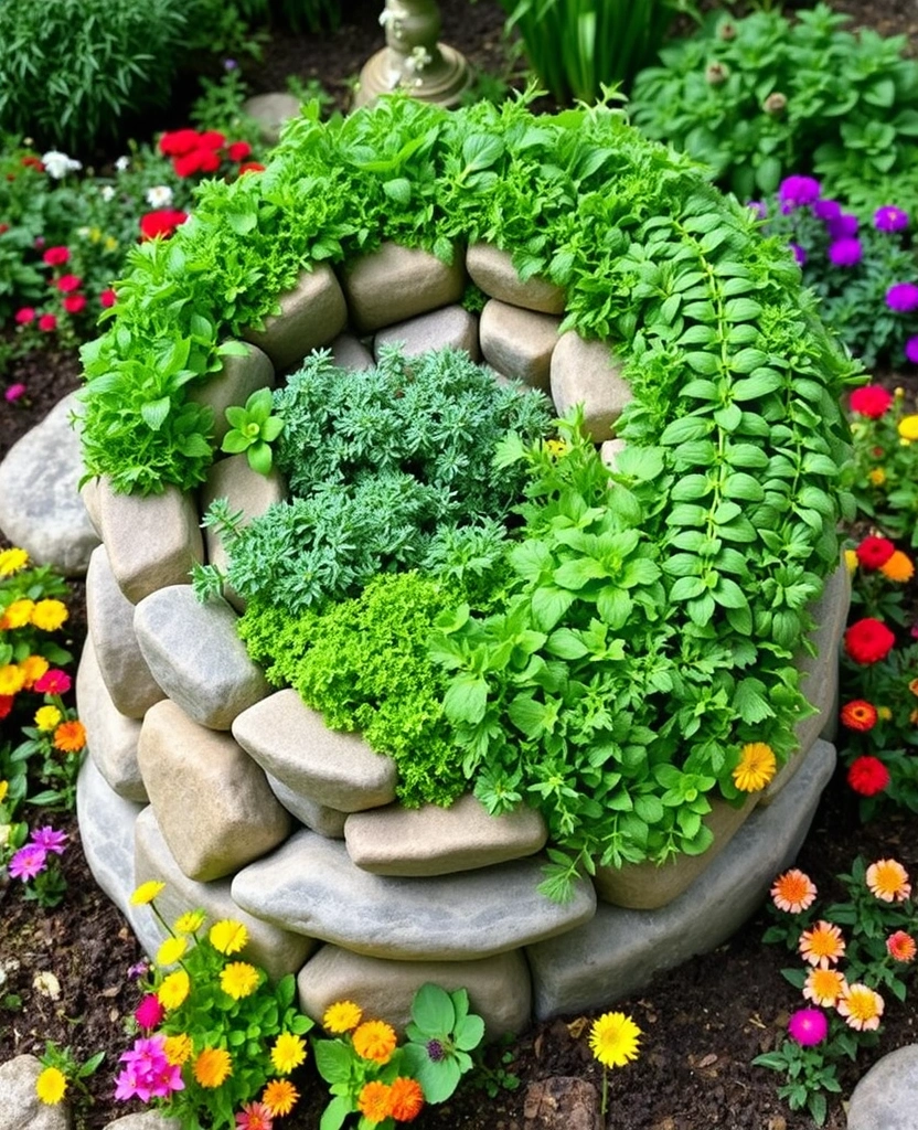 25 DIY Yard Art Ideas That'll Transform Your Garden into a Masterpiece! - 24. DIY Herb Spiral