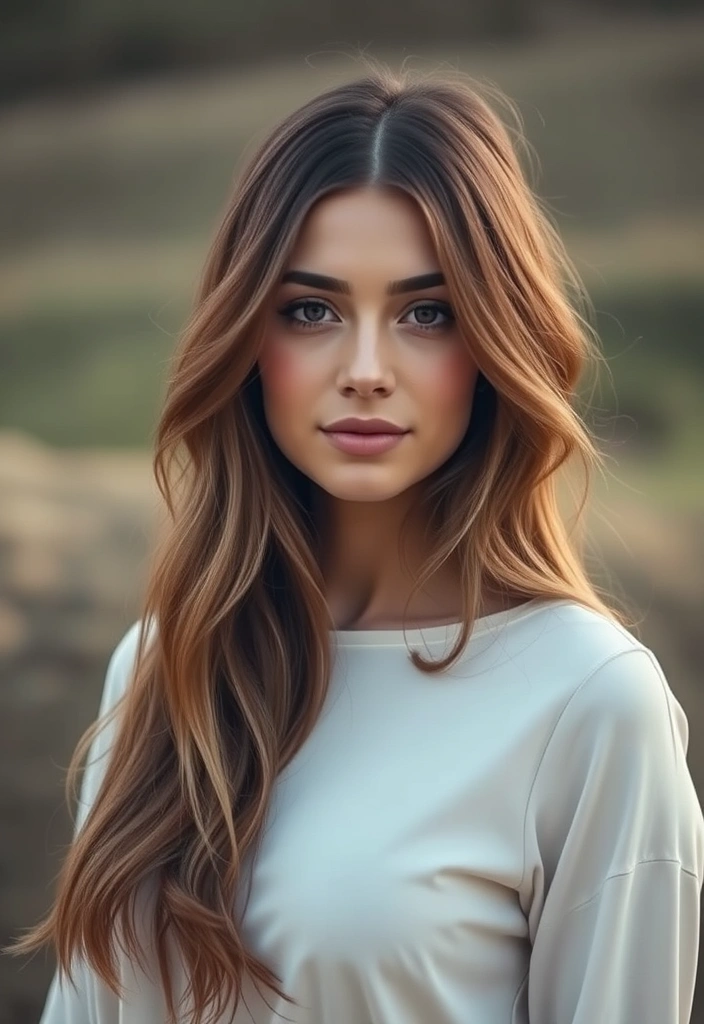 20 Lustrous Long Textured Haircuts That'll Transform Your Look Instantly! - 4. Long Layers with a Center Part