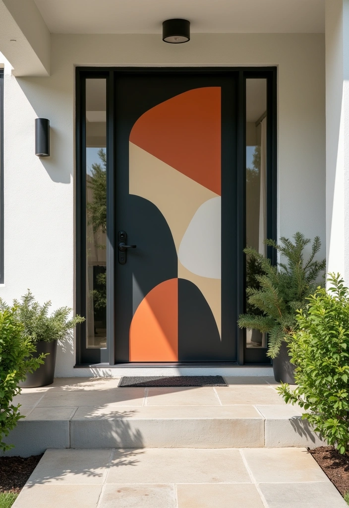 22 Front Door Ideas That Will Make Your Neighbors Jealous (You Won't Believe #12!) - 16. Bold Geometric Patterns for Modern Appeal