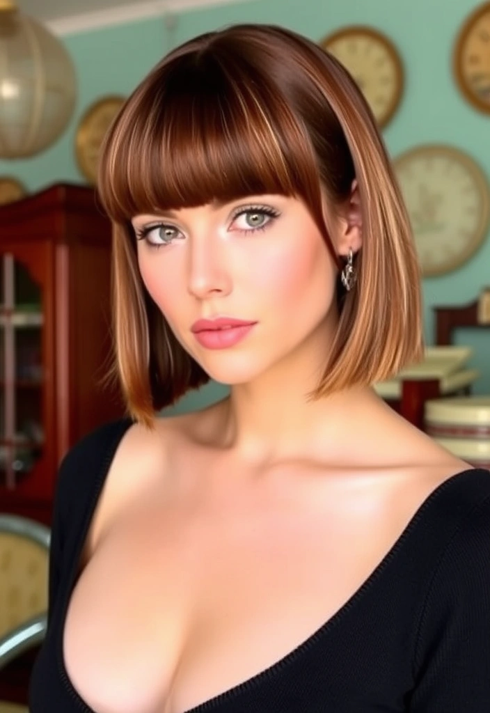 15 Easy Short Shag Hairstyles with Bangs That'll Transform Your Look Instantly! - 9. Classic Shag with Blunt Bangs