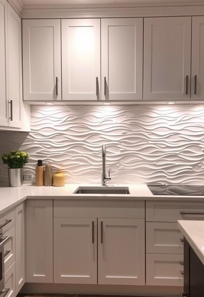 27 Stunning Kitchen Backsplash Ideas That'll Transform Your Space! - 11. Textured 3D Tiles