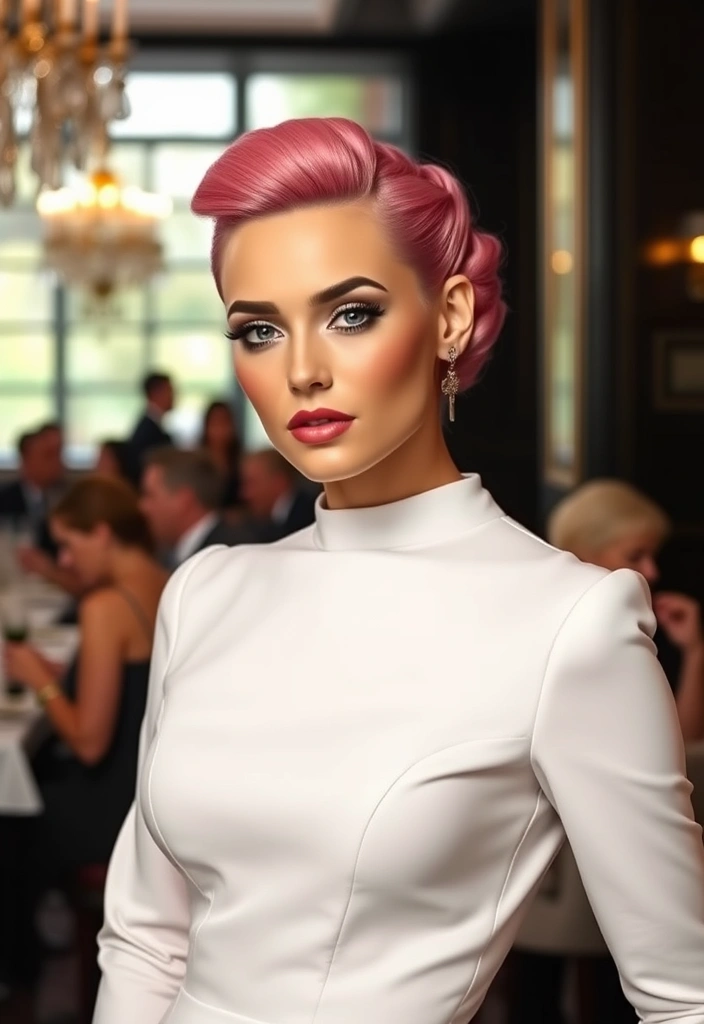 22 Sexy Hairstyles for Pink Hair That'll Turn Heads Everywhere You Go! - 12. Classic French Twist