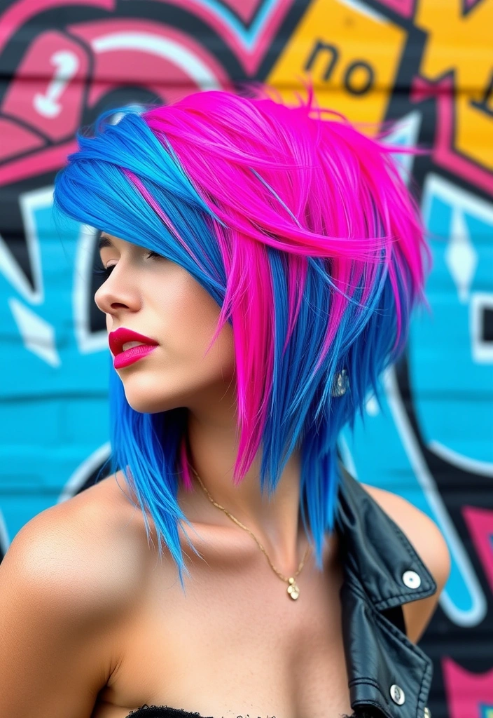 22 Chic Short Stacked Wedge Haircuts That Will Transform Your Look Instantly! - 5. Bold Color Blocked Wedge