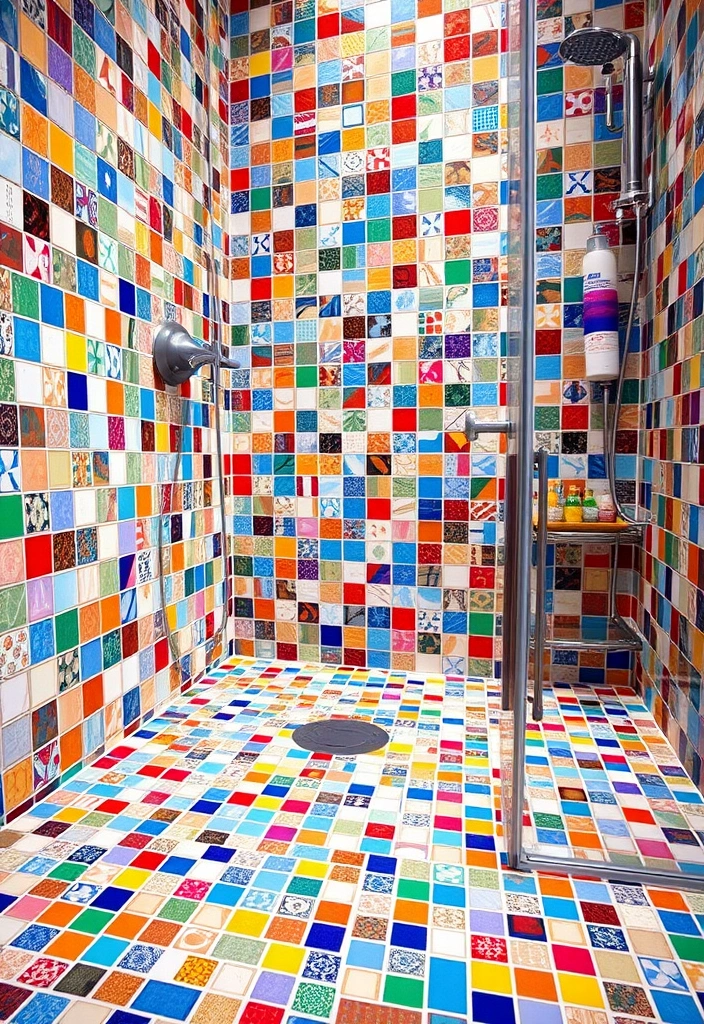 15 Creative Shower Tile Designs for Small Bathrooms (You’ll Want to Steal #12!) - 5. Mosaic Magic