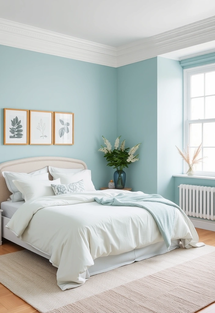 22 Romantic Bedroom Paint Colors That'll Make You Fall in Love Again! - 17. Mint Blue - Cool and Refreshing