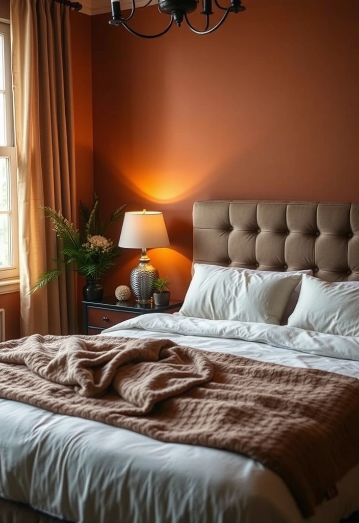 22 Romantic Bedroom Paint Colors That'll Make You Fall in Love Again! - 16. Warm Cinnamon - Cozy and Inviting