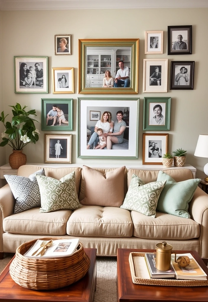 27 Sage Green Living Room Ideas That'll Make You Fall in Love with Your Space! - 21. Personalized Touch