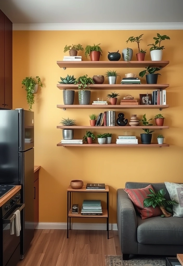 28 Genius Small Apartment Ideas to Maximize Space and Style - 5. Install Floating Shelves