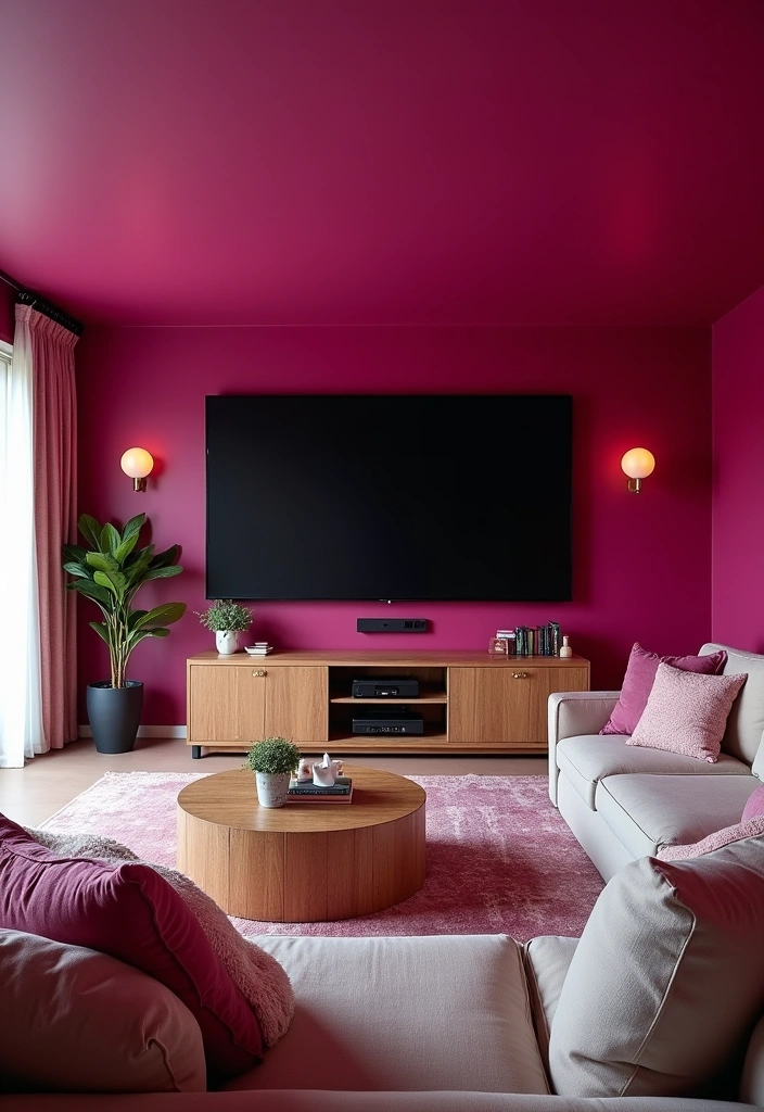 26 Best Paint Colors for Media Room That Will Transform Your Viewing Experience! - 26. Vibrant Raspberry