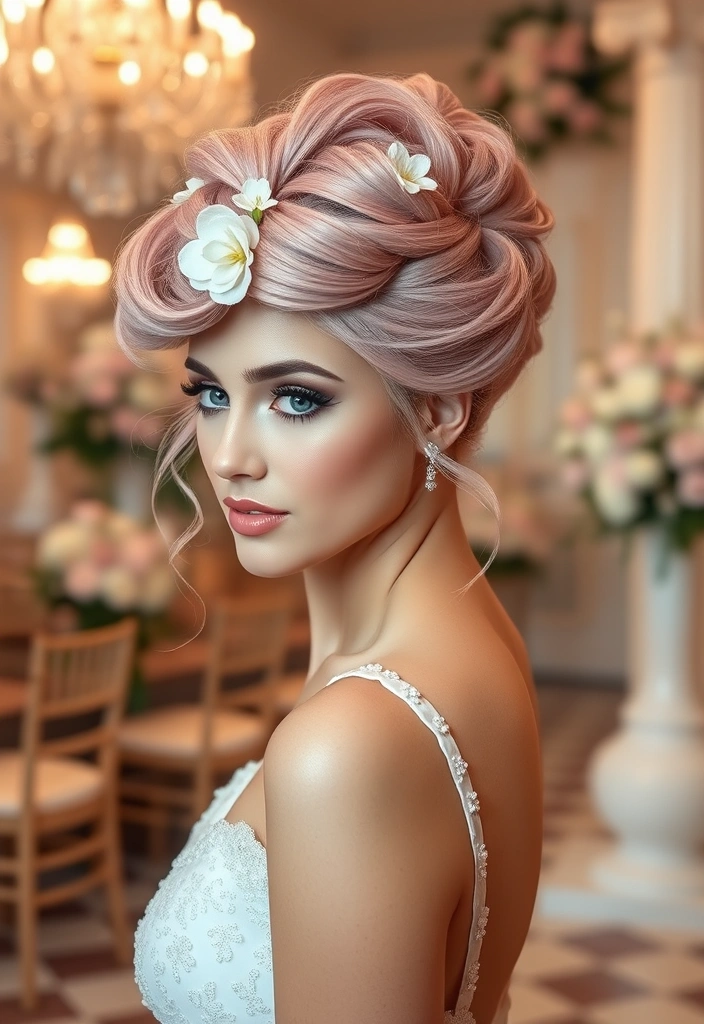 22 Sexy Hairstyles for Pink Hair That'll Turn Heads Everywhere You Go! - 8. Romantic Updo