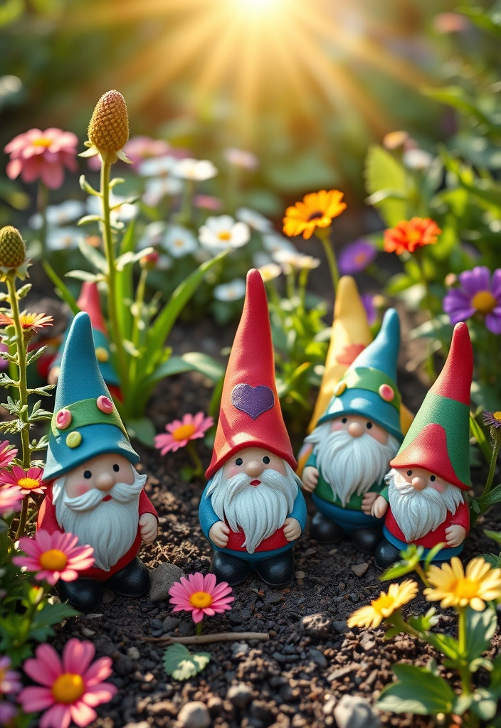 28 Small Clay Projects Ideas for Playful Pinch Pot Prowess That Will Spark Your Creativity! - 12. Adorable Garden Gnomes