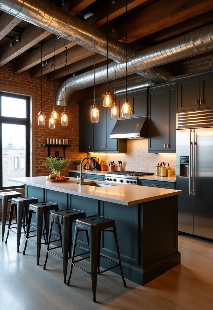 23 Moody Kitchen Ideas That’ll Transform Your Space into a Culinary Wonderland! - 11. Industrial Touches