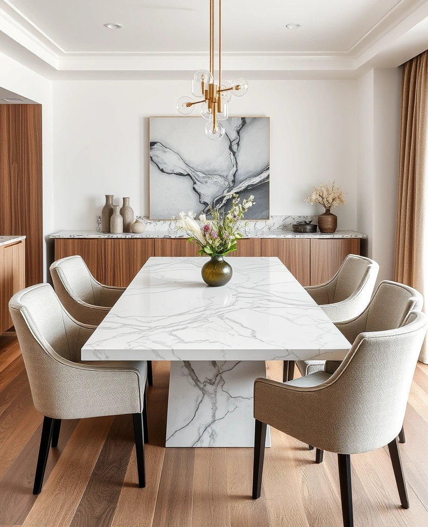 24 Organic Modern Dining Room Ideas That Will Transform Your Space! - 26. Natural Stone Accents