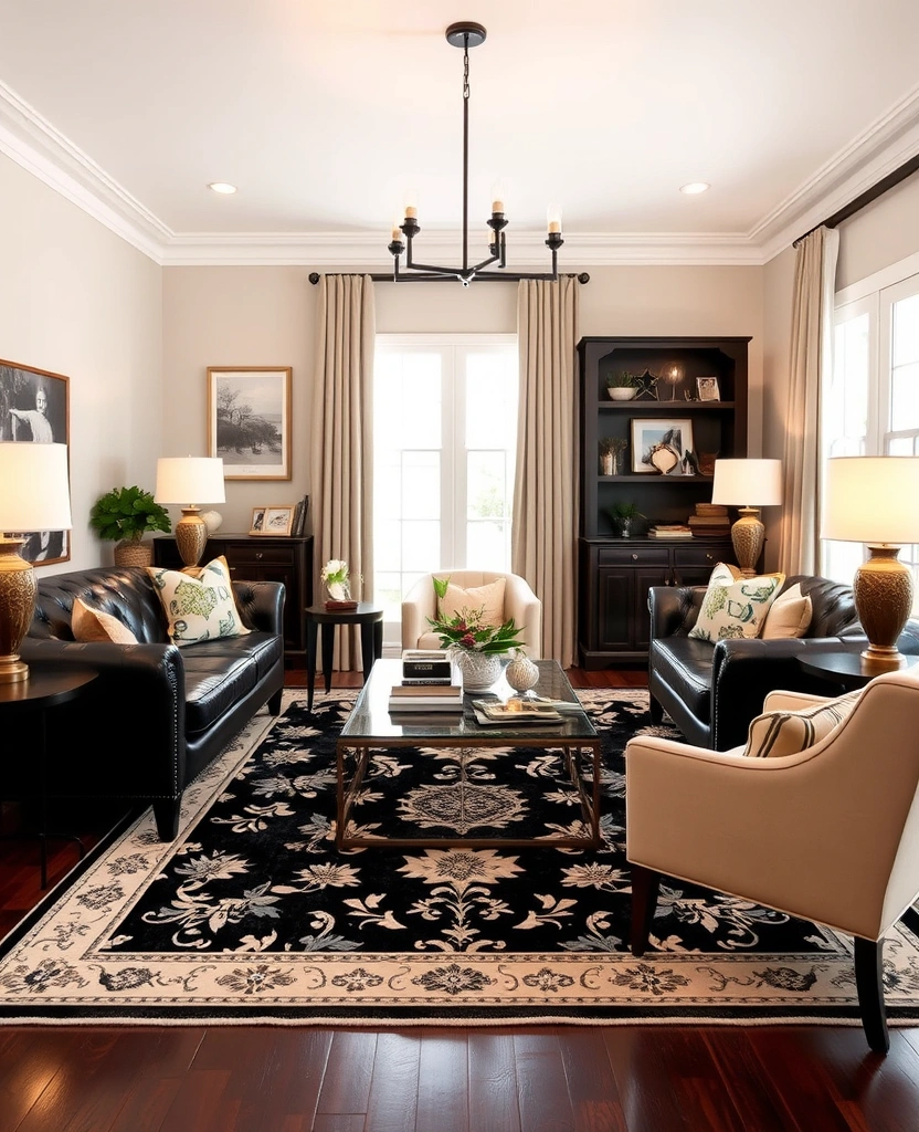 24 Black and Cream Living Rooms That Will Leave You Speechless! - 16. Transitional Style