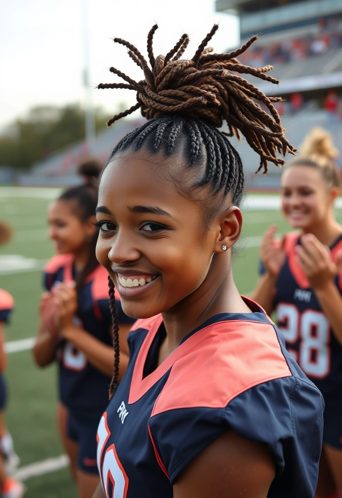 15 Sporty Softball Hairstyles That'll Make You Stand Out on the Field! - 2. Messy Bun with Braids