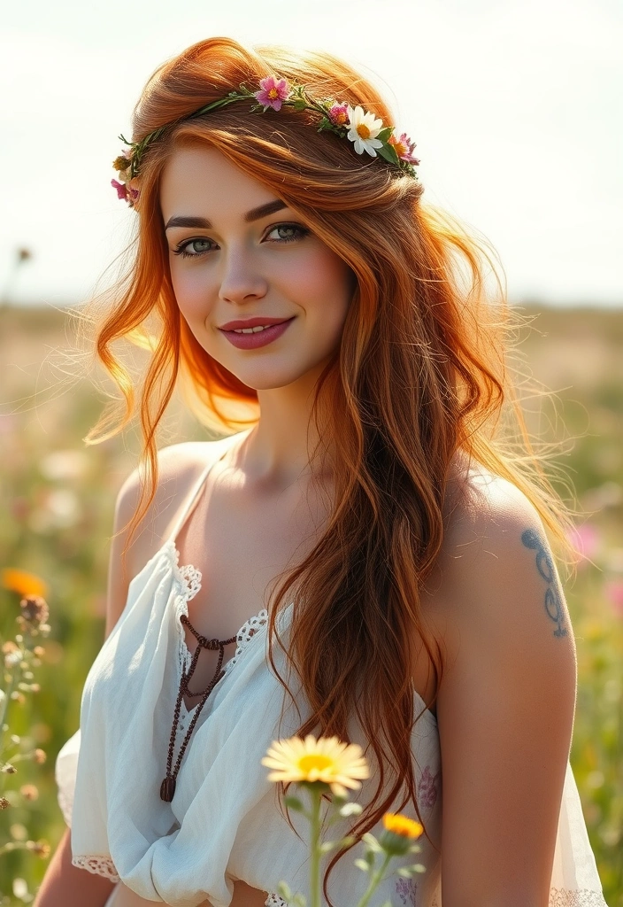 15 Spicy Hairstyles for Ginger Brown Hair That Will Turn Heads! - 15. Bohemian Knot