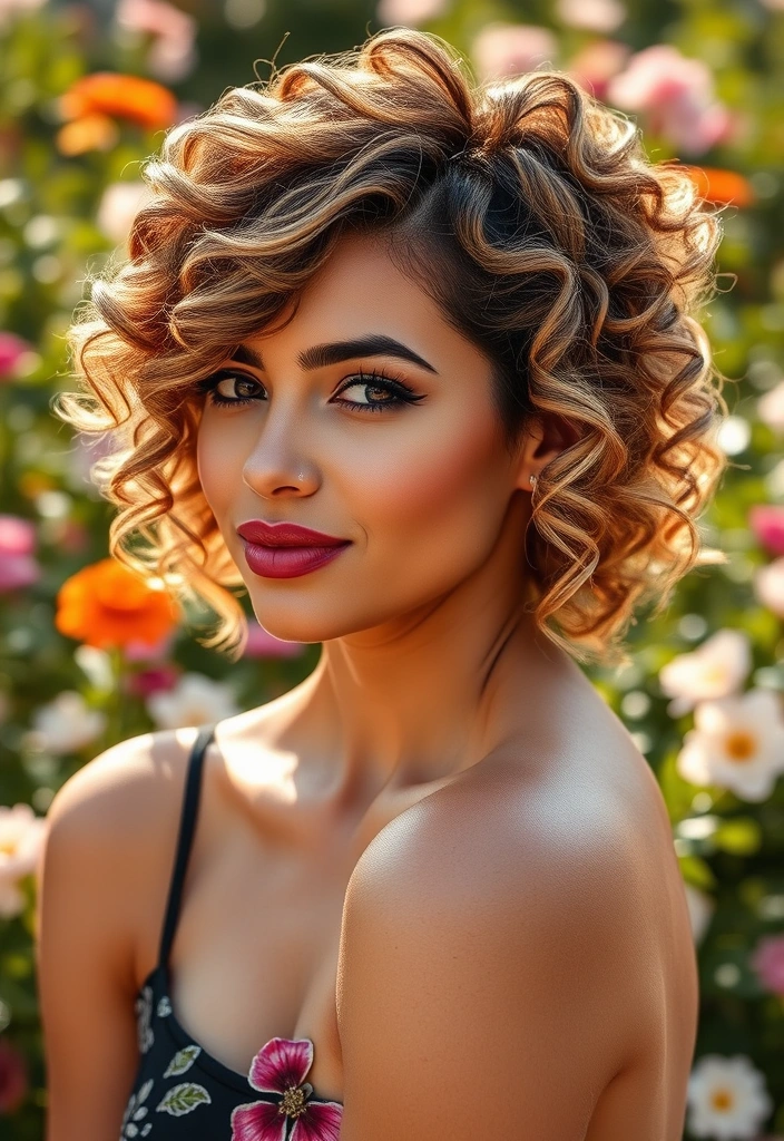 15 Magical Curly Pixie Cut Ideas That Will Transform Your Look Instantly! - 12. The Curly Pixie with Highlights