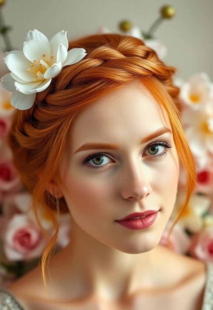 15 Spicy Hairstyles for Ginger Brown Hair That Will Turn Heads! - 1. Bold Braided Crown