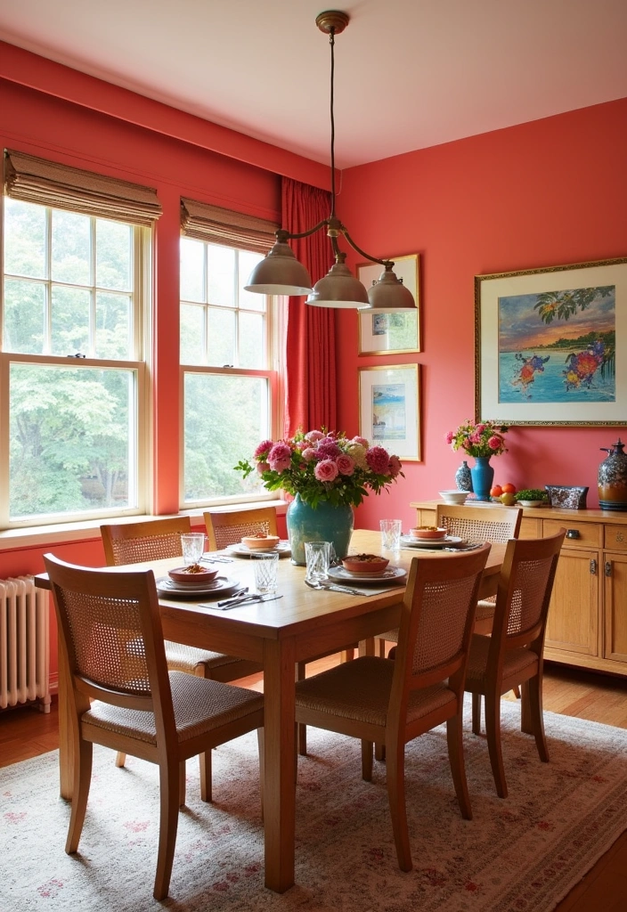 21 Best Paint Colors for Dining Room That Will Make You Want to Host Every Weekend! - 16. Bright Coral