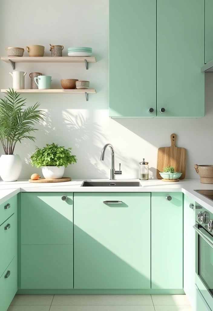 26 Stunning Kitchen Color Combinations That Will Transform Your Cooking Space (You Won't Believe #14!) - 9. Fresh Mint and White