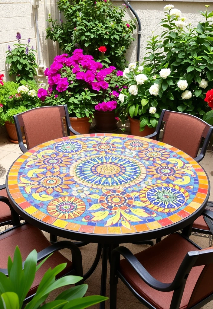 20 Stunning Back Patio Ideas on a Budget That Will Transform Your Outdoor Space! - 11. Mosaic Tabletops