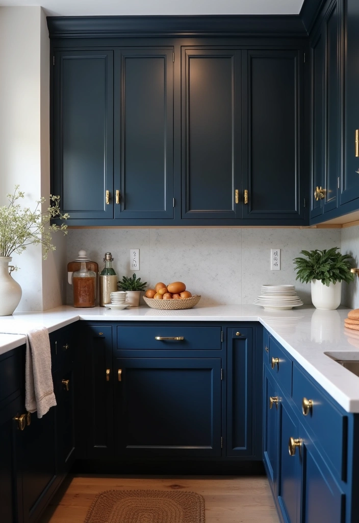 21 Kitchen Cabinet Colors That Hide Dirt (You Won't Believe #10!) - 3. Navy Blue