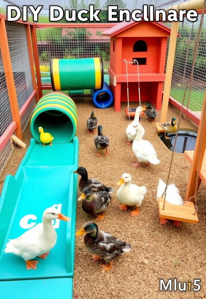 22 Best DIY Duck Enclosure Ideas That Will Make Your Ducks Feel Right at Home! - 15. DIY Duck Enclosure with Play Area