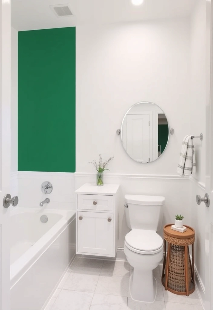 21 Green Bathroom Design Trend Ideas That'll Refresh Your Space (You Won't Believe #7!) - 15. Green Accent Walls