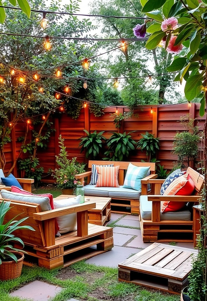 22 Cozy Patio Ideas That Will Transform Your Outdoor Space into a Relaxation Oasis! - 2. Rustic Charm with Wooden Pallets