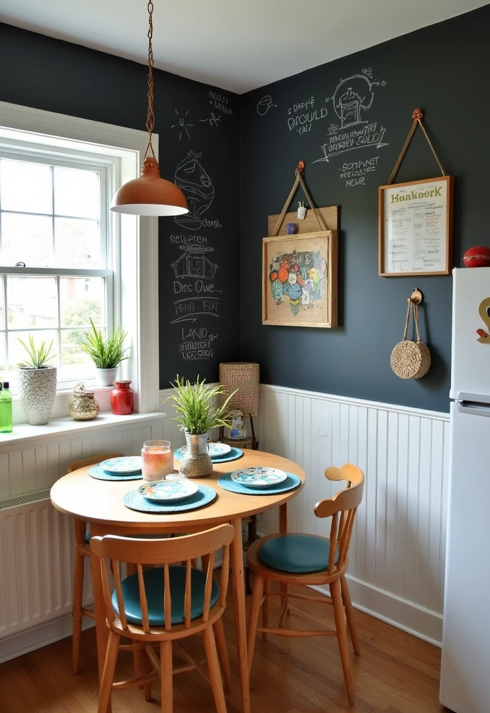 22 Wainscoting Panel Ideas That Will Transform Your Walls Into Works of Art! - 18. Chalkboard Paint for Functional Fun