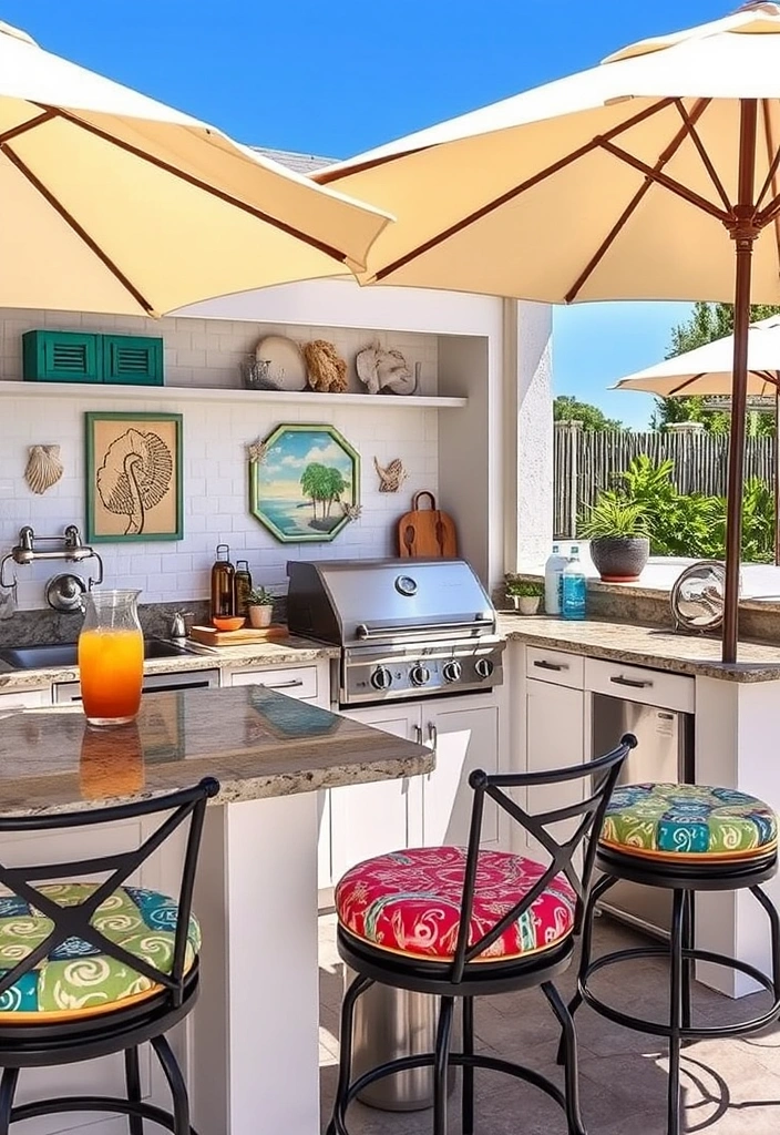 22 Best Outdoor Grill Station Ideas That'll Make You the BBQ King or Queen! - 4. Coastal Vibes Outdoor Kitchen