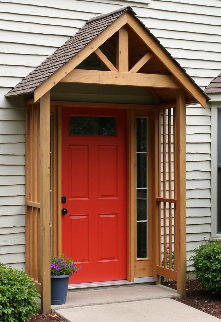 22 Front Door Ideas That Will Make Your Neighbors Jealous (You Won't Believe #12!) - 11. Brighten Up with a Door Canopy