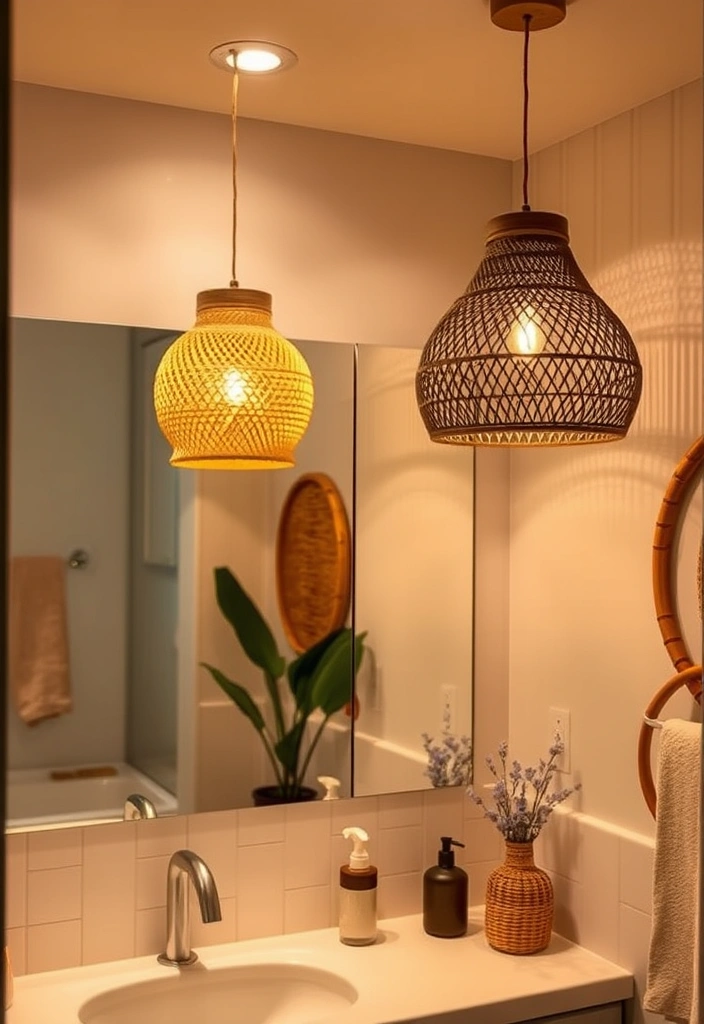 23 Modern Organic Bathroom Decor Ideas That Will Transform Your Space! - 7. Sustainable Lighting