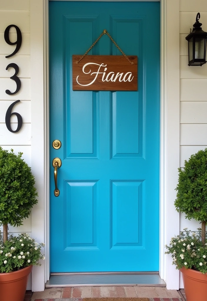 22 Front Door Ideas That Will Make Your Neighbors Jealous (You Won't Believe #12!) - 15. Personalized Name Plaques for Unique Identity